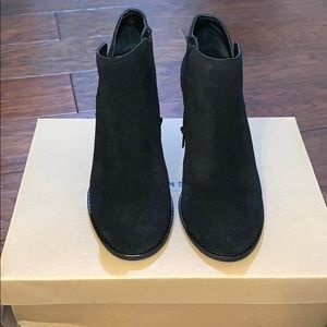 Lucky brand black suede wedge boot